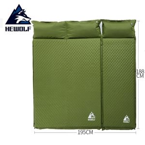 Outdoor Pads HEWOLF 2 1 gesplitst buiten dik 5cm automatisch opblaasbaar kussen pad tent camping matten bed matras 2 kleuren 230605