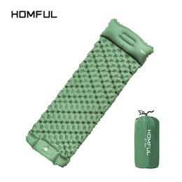 Buitenpads Homful Sleeping Pad voor kamperen Zelfoplossende slaapmat Ultralight met voetpomp snelle inflatie waterdicht voor wandelen 230516