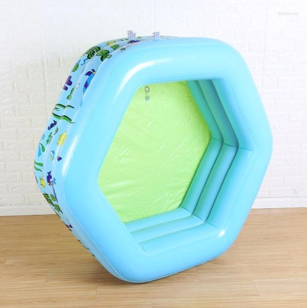 Almohadillas para exteriores, baño inflable hexagonal de gran tamaño para niños pequeños, piscina interior para bebés, bañera para niños, alfombrilla para nadar en la playa