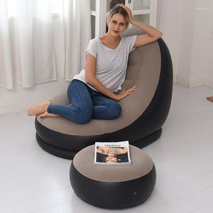 Buitenblokken opblaasbare luie banken Cover stoelen Flocking Lounger stoel zitzak pouf puff couch woonkamer slaapkamer zitzanden strand meubels