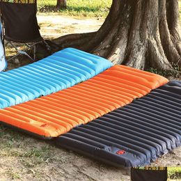 Coussinets d'extérieur Matelas gonflable Cam Mat Couverture de pique-nique pliable Randonnée Coussin d'air Portable Slee avec sac de rangement Livraison directe Dhvec Dhnxx