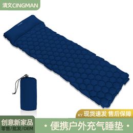 Draagbare opblaasbare matras slaapmat camping vochtbestendige mat outdoor camping luchtkussen bed tent vloermat zitkussen verdikte matras 231017