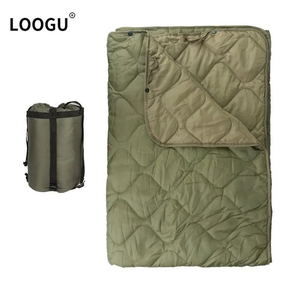 LOOGU Camping Woobie Couverture Boutons Poncho Liner Accessoires Militaires Ultra-Léger Voyage Tapis De Couchage Couette Tapis Randonnée 231005