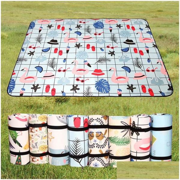 Tapis d'extérieur Tapis 4 tailles Pliage Cam Wterproof Épaissi Pique-nique Plage Pad Enfants Jouant Tente Couverture Slee Résistant À L'humidité Drop Del Dhbsj