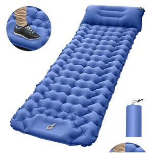 Outdoor Pads Mat Buitin Voetpomp Tpu Snel Opblaasbaar Matras Tralight Draagbare Cam Vochtbestendig Slee Pad Lunchpauze Kussen Drop Deli Otlke