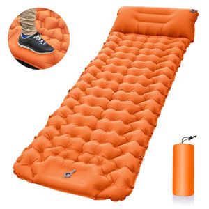 Almohadillas para exteriores Almohadilla para dormir para acampar al aire libre Colchón inflable con almohadas Estera de viaje Cama plegable Cojín de aire ultraligero Senderismo Herramienta de trekking 230210