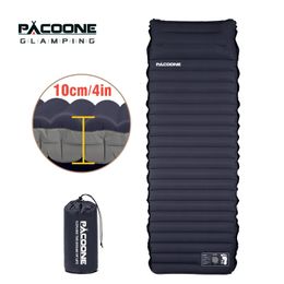 Coussins d'extérieur Matelas gonflable d'extérieur avec oreiller, pompe intégrée, épaisseur de 10cm, matelas d'épissure ultraléger pour le Camping 231018