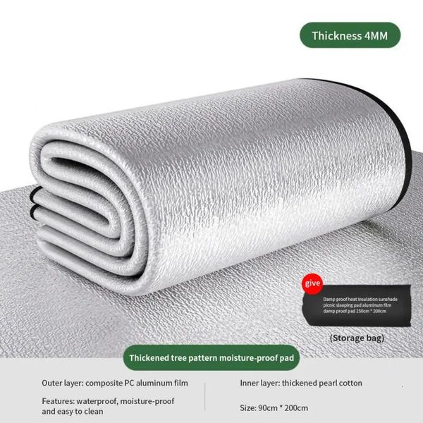 Tapis d'extérieur Tapis de pique-nique 8MM 200X200CM épaisseur élargir feuille d'aluminium tapis résistant à l'humidité Camping pliant plage voyage Yoga couverture 231027