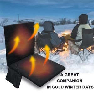 Outdoor Pads Warme stoelhoes Verwarmd stoelkussen Outdoor Camping Verwarmd bankkussen 3-niveau temperatuurregelaar Zitkussen Verwarmingskussen 231018