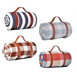 Outdoor Pads Waterdichte Outdoor Picknickmat Camping Strandmat Kleurrijke Plaid Streep Rechthoekige Slaapdeken Pad Woonkamer Tapijt 231018