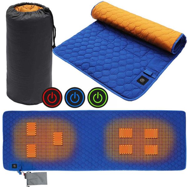 Almohadillas al aire libre Mat de calefacción de invierno Mat de calefacción USB Aislamiento de dormir Calefacción Durmiente Mat