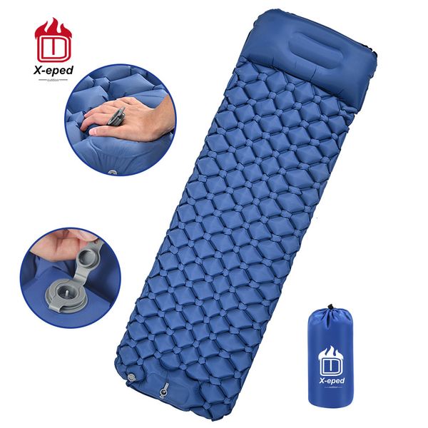 Almohadillas para exteriores Xeped Colchoneta para acampar Colchoneta para dormir Colchón autoinflable con almohada Cojín de aire ultraligero Senderismo Carga rápida 221201