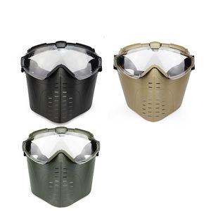 Outdoor Paintball Anti Fog PC Masker Schieten Gezichtsbescherming Gear Tactisch Volledig gezicht met ventilator NO03-305