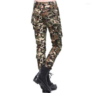 Buiten broek 2022 MILITAIRE CAMOUFLAGE TACTICAL Women Multi-Pocket Slim Cotton Army Fashion Men Hunting Sports Cargo