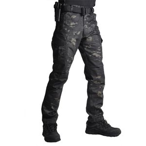 Pantalon d'extérieur Style armée pour hommes, Cargo Airsopft tactique, jogging de Camouflage, grande taille, randonnée, Camouflage noir