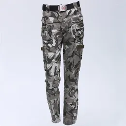 Pantalons d'extérieur marque Slim droite femmes armée Camouflage Styles pantalon décontracté militaire pour femme mode poches Cargo