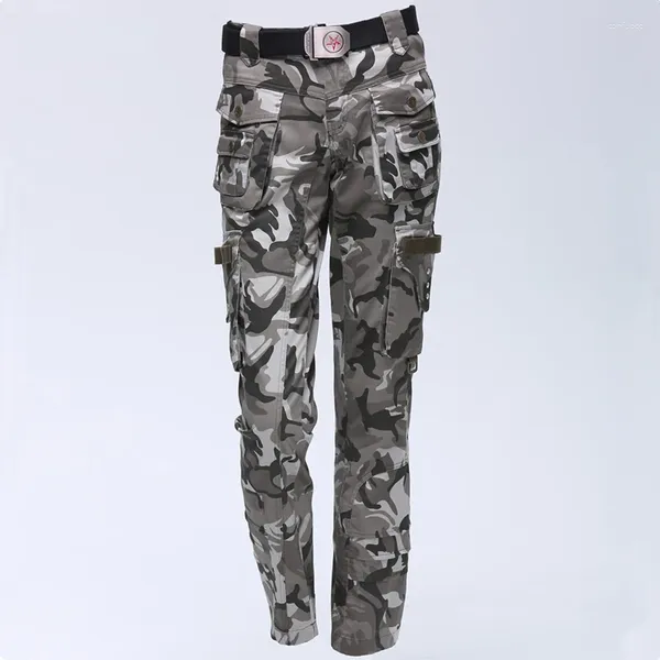 Pantalons d'extérieur marque Slim droite femmes armée Camouflage Styles pantalon décontracté militaire pour femme mode poches Cargo