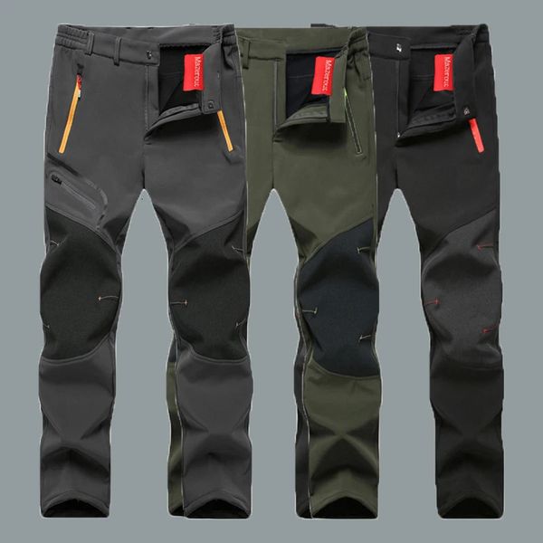 Pantalon d'extérieur homme thermique Camping escalade pêche Trekking randonnée hommes été hiver polaire séchage rapide respirant pantalon Sport pantalon L-6XL 231211