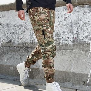 Pantalons d'extérieur pour hommes, Camouflage tactique militaire, imperméable, multi-poches, élastique, escalade, randonnée, entraînement, sport