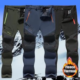 Outdoor Pants Pantalons de randonnée pour hommes Softshell pantalons de plein air sport Camping Trekking pêche vestes cyclisme hiver escalade surdimensionné élastique 231202