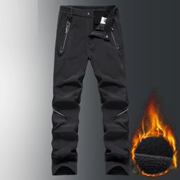 Outdoor Pants Pantalon de randonnée polaire chaud hommes Softshell Trekking escalade Camping pantalon de Ski extérieur imperméable hiver pantalon chaud 231202