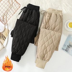 Outdoor Pants Sarouel en coton d'hiver pour femmes, taille haute élastique, cheville épaisse, pantalon long, pantalon de sport surdimensionné, pantoufles décontractées 231103