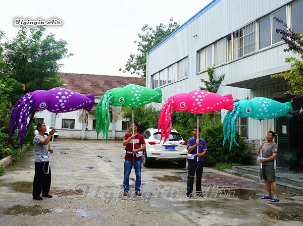 Ballon de calmar gonflable pour spectacle de défilé en plein air, 2.4m, Costume de seiche gonflable, pieuvre géante pour événement