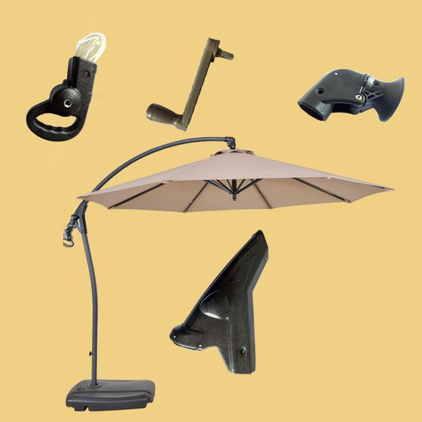 Accessoires de parasol extérieurs Banana Umbrella Sun Sunlla Side Shaker Shaker Umbrella Tissu Centre Colonne Roman Umbrella Pièces