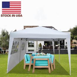 Tiendas de campaña para fiestas al aire libre 3 x 6 m Toldo de dosel para coche Toldo Dos ventanas Práctica carpa plegable impermeable White Pavilion226v