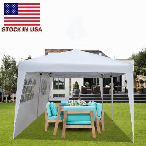 Tiendas de campaña para fiestas al aire libre 3 x 6 m Toldo de dosel para coche Toldo Dos ventanas Práctica carpa plegable impermeable White Pavilion270z