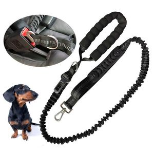 Outdoor huisdier leiband touw dubbele handvat intrekbare hondenriem riem nylon honden auto veiligheidsgordel training kleine medium grote hondenlaat 211006