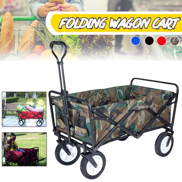 Équipement de jeu extérieur pliant Heavy Duty Shopping Garden Wagon Pliable Garden Beach Push Cart Portable