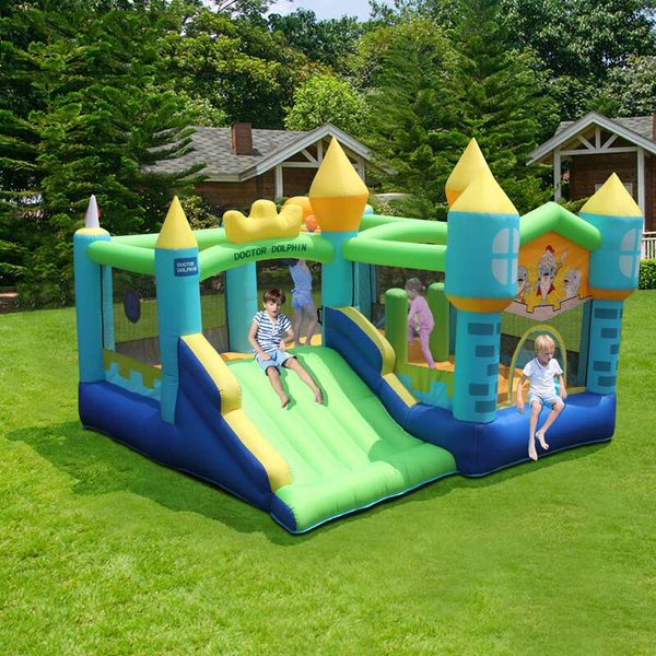 Play en plein air abrite enfants petite maison rebond house gonflable saut de château videur de château Moonwalk Trampoline The Playhouse Fun Toys Gifts Dolphin Fortress Banner