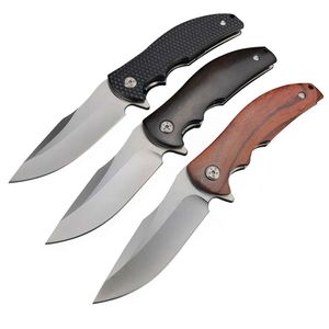 Couteau de poche extérieure Camping Camping Edc Handle en bois G10 Handle Rescue Survival pliing Couteau