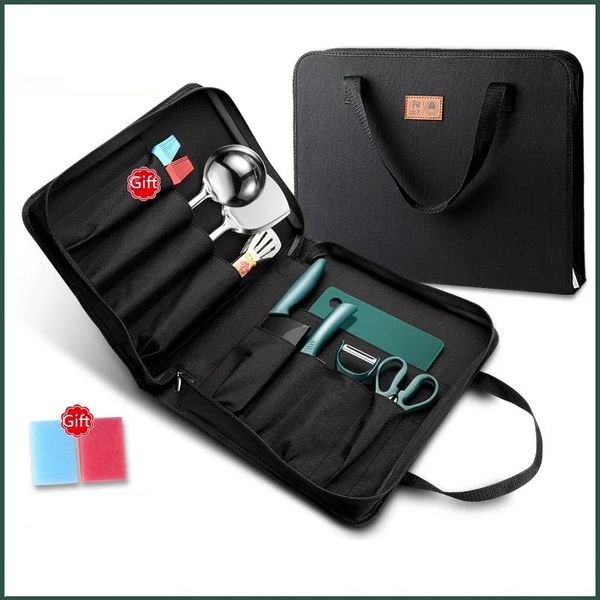 Bolsa portátil para acampar al aire libre, utensilios de cocina para Picnic, juego de tabla de cortar y cuchillo, equipo de barbacoa para recorrido autónomo 240116