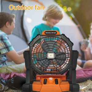 Outdoor draagbare campingtentilator met LED -licht 7800 mAh batterij zonne -aangedreven oplaadbare rotatielantaarn met haakpicknick