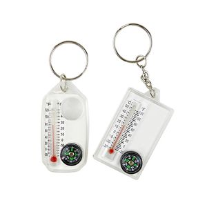 Porte-clés boussole Portable d'extérieur, thermomètre, pendentif boussole, outil de Camping