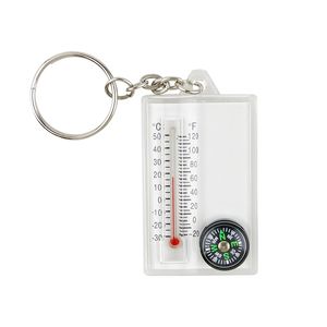 Outdoor Portable Compass Keychains Thermometer Compass Pendant Key Chain Keyring camping Tools