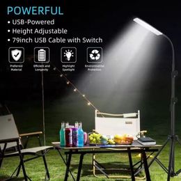 Lampes solaires LED portables d'extérieur, lanterne de Camping réglable avec trépied, lumière de secours pour travail en plein air BBQ USB, éclairage puissant 206i