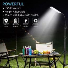 Outdoor draagbare LED Solar Lights Camping Lantern AdjSable Tripod Stand Nood Light Outdoor Work BBQ USB Krachtige verlichting266n