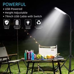 Outdoor draagbare LED Solar Lights Camping Lantern AdjSable Tripod Stand Nood Light Outdoor Work BBQ USB Krachtige verlichting2976