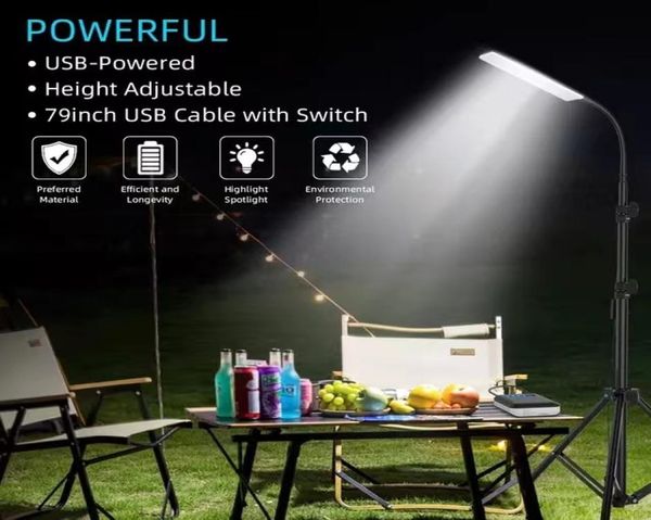 Luces solares LED portátiles para exteriores, linterna para acampar, trípode ajustable, soporte, luz de emergencia, trabajo al aire libre, barbacoa, USB, iluminación potente 3092696