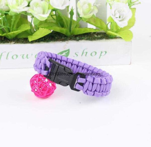 Pulsera de rescate al aire libre supervivencia Paracord pulseras de cuerda de paracaídas pulsera de supervivencia de emergencia del ejército hombres pulseras de dijes Unisex