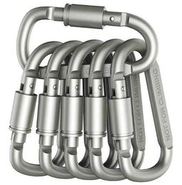 Outdoor Veiligheidsgesp Aluminiumlegering D-vorm Klimknop Karabijnhaak Snap Clip Haak Sleutelhanger Karabijnhaken Camping Wandelen duurzame haken