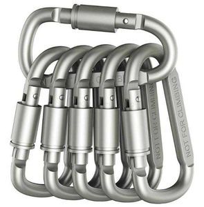 Outdoor Safety Buckle Aluminum Alloy D Shape Climbing Button Carabiner Snap Clip Hook Keychain Carabiners Camping Hiking durable hooks