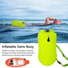 Buiten Veiligheid Zwemmen Boei Multifunctionele zwemvlottas met taille riem waterdichte PVC Lifegordel opbergtas voor watersporten 240528