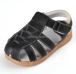 SandQ al aire libre sandalias para bebés de cuero genuino suave nuevo verano para bebe meninas meninos primeros zapatos para andar canela negra para pies descalzos