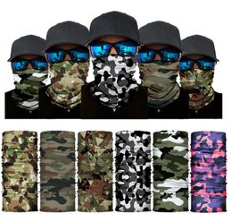 Écharpe magique sans couture en plein air Ski camouflage demi-masque Bandana cache-cou bandeau Turban masque de cyclisme CYZ28909349828