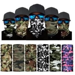 Buiten naadloze magische sjaal ski camo half gezicht masker bandana nek warmer hoofdband tulband fietsmasker 0412