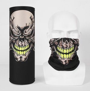 Tube sans couture extérieur Magic Skull Mask Foulards Respirant Refroidissement Demi-masques Cyclisme en plein air Équitation Camping cache-cou Warmer Soie de glace Foulard Bandana